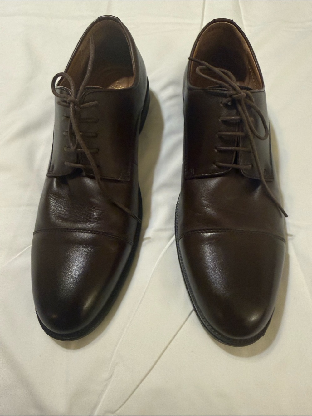 GH Bass Flex Step Cap Toe Shoes Men's 12M Brown Leather Oxfords Slip Resistant